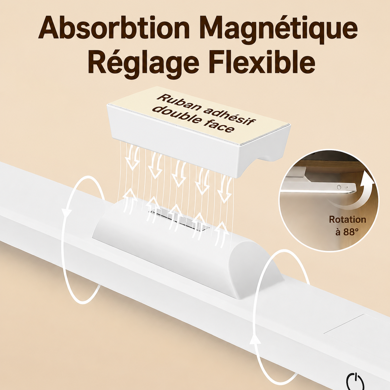 lampe de bureau sans fil fixation pratique