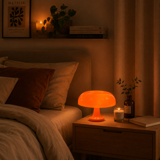 lampe champignon orange