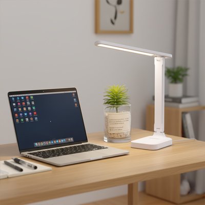 Lampe de bureau sur un bureau minimaliste