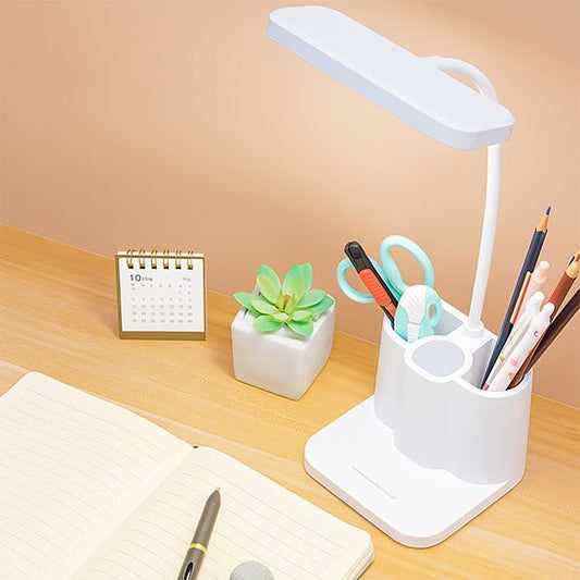 Lampes de bureau blanche portable rangement crayons flexible